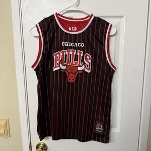 Chicago Bulls NBA Ultra Game Black Red Stripe Basketbal Jersey Boys 18-20